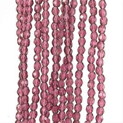 3mm Czech Fire Polish Amethyst Beads - Goody Beads