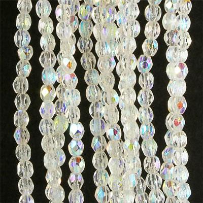 4mm Czech Fire Polish Crystal AB Finish Beads - Goody Beads