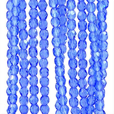 4mm Czech Fire Polish Sapphire Beads - Goody Beads