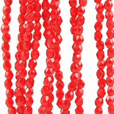 4mm Czech Fire Polish Siam Ruby Beads - Goody Beads