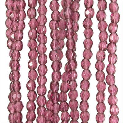 4mm Czech Fire Polish Amethyst Beads - Goody Beads