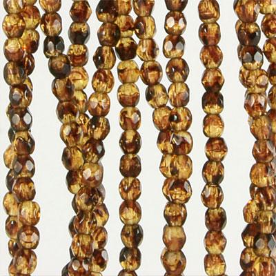 4mm Czech Fire Polish Tortoise Beads - Goody Beads