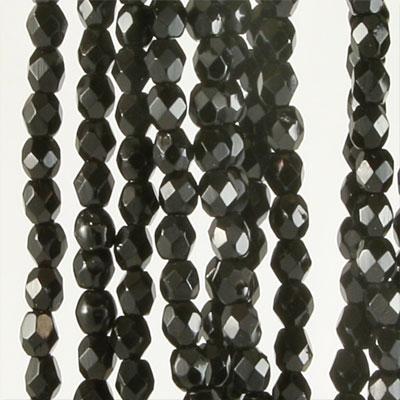 6mm Czech Fire Polish Jet Beads - Goody Beads