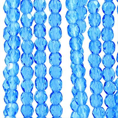 6mm Czech Fire Polish Aquamarine Beads - Goody Beads