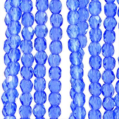 6mm Czech Fire Polish Sapphire Beads - Goody Beads