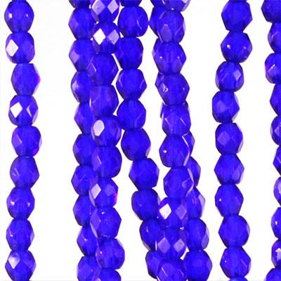 6mm Czech Fire Polish Cobalt Beads - Goody Beads