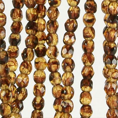 6mm Czech Fire Polish Tortoise Beads - Goody Beads