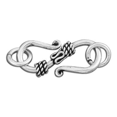 22mm Silver Plated Bali Style Shepherd's Hook Clasp - Goody Beads