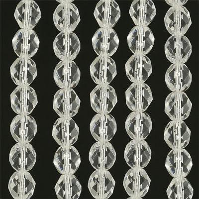 8mm Czech Fire Polish Crystal Clear Beads - Goody Beads