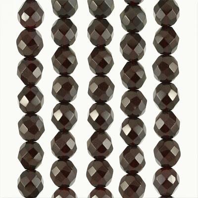 8mm Czech Fire Polish Garnet Beads - Goody Beads