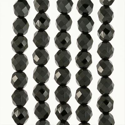 8mm Czech Fire Polish Jet Beads - Goody Beads