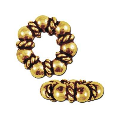 10mm Brass Plated Antique Gold Bali Style Spacers - Goody Beads