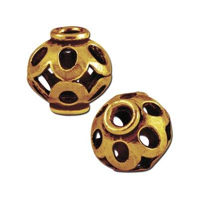 9mm Brass Plated Antique Gold Bali Style Filigree Round Beads - Goody Beads