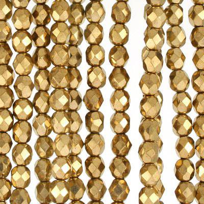 6mm Czech Fire Polish Bronze Beads - Goody Beads