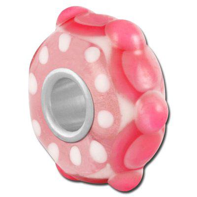 13mm Pink & White Large Hole Beads - Goody Beads