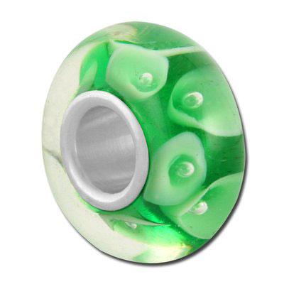 13mm Green with Bubbles Large Hole Bead - Goody Beads