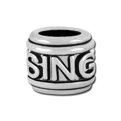 10mm SING Large Hole Bead - Rhodium Plated - Goody Beads