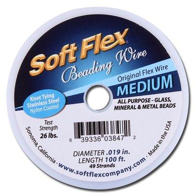 Soft Flex MEDIUM Gauge 0.019 Inch Diameter Beading Wire - 100 ft.