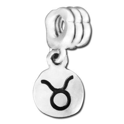 13mm Dangling Taurus Large Hole Bead - Rhodium Plated - Goody Beads