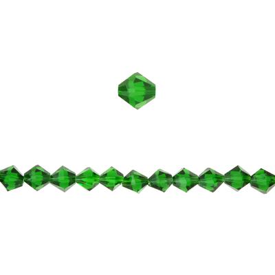 4mm Bicone Emerald Glass Crystal Beads - Goody Beads