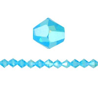 4mm Bicone AB Turquoise Blue Glass Crystal Beads - Goody Beads