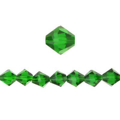 8mm Bicone Emerald Glass Crystal Beads - Goody Beads