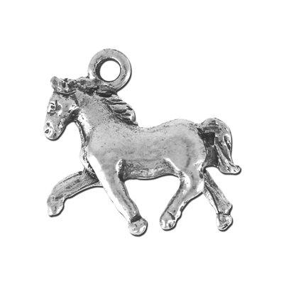 15mm Silver Pewter Trotter Horse Charm - Goody Beads