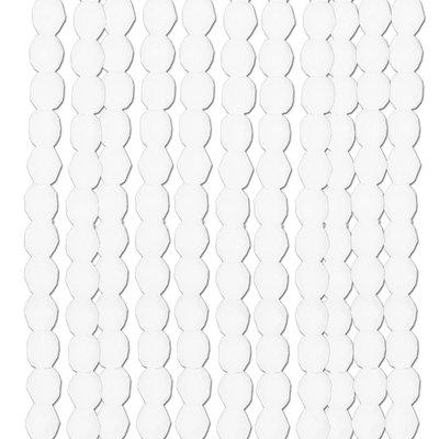 4mm Czech Fire Polish Opaque White Beads - Goody Beads