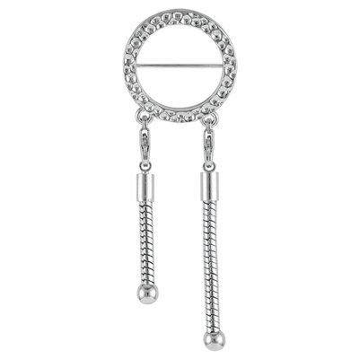 2.75 Inch Rhodium Plated Interchangeable Snake Chain Pin - Goody Beads