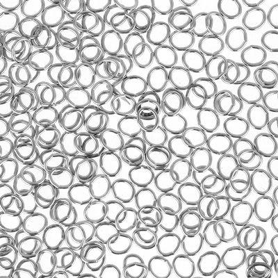 5mm Oval Silver Plated 21 Gauge Jump Rings - Goody Beads