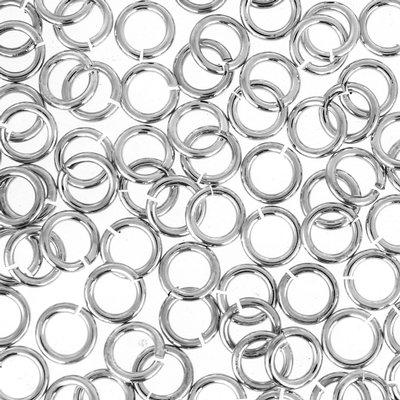 7mm Silver Plated 16 Gauge Round Jump Rings - Goody Beads