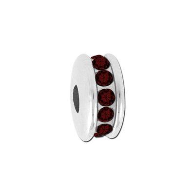 Garnet Channel Set Bead for 2mm Leather - Goody Beads