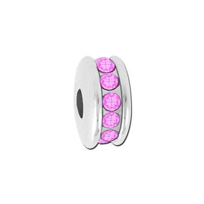 Light Amethyst Rhinestone Channel Set Bead for 2mm Leather - Goody Beads