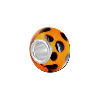 Petite Amber and Black Animal Lampwork Glass Bead - Interchangeable - Goody Beads