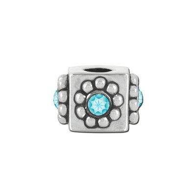 Blue Zircon Rhinestone Cube Bead for 2mm Leather - Goody Beads