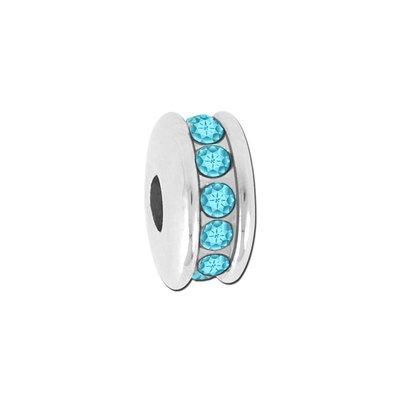 Blue Zircon Rhinestone Channel Set Bead for 2mm Leather - Goody Beads