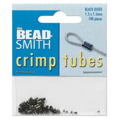 1.5mm Black Oxide Crimp Tubes - Goody Beads