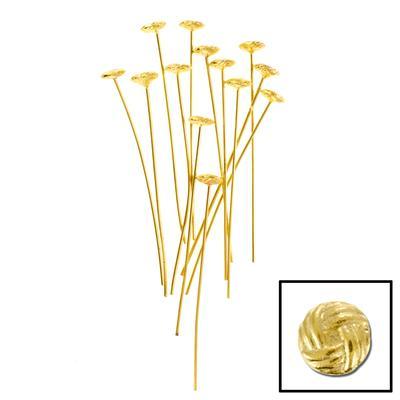 2 Inch Gold Plated Knot Top Headpin - Goody Beads