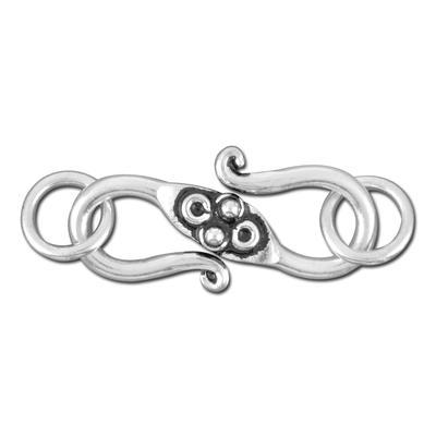 25mm Silver Plated Bali Style S-Hook Clasp - Goody Beads