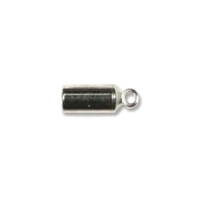 3mm Silver Plate Barrel End Cap - 4 Pack - Goody Beads