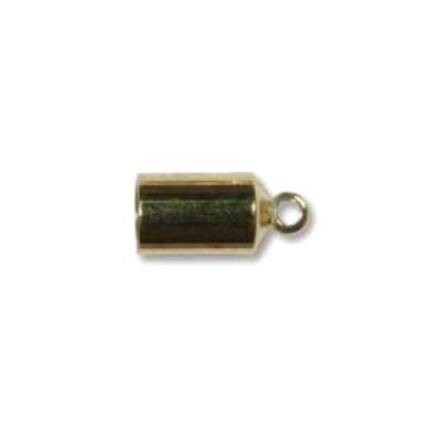 4mm Gold Plate Barrel End Cap - 4 Pack - Goody Beads