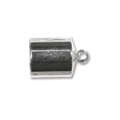 8mm Silver Plate Barrel End Cap - 2 Pack - Goody Beads