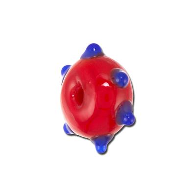 16mm Red & Blue Rondelle Lampwork Beads - Goody Beads