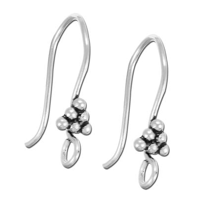 Silver Plated Ear Wire with Bali Style Design - Goody Beads