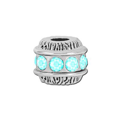 Petite Aquamarine Birthstone Barrel Bead - Interchangeable - Goody Beads