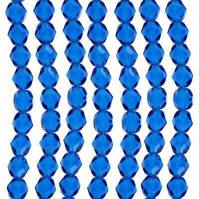 6mm Czech Fire Polish Capri Blue Beads - Goody Beads