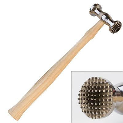 Double Faced Texturing Hammer with Checkered Pattern and Wide Stripes