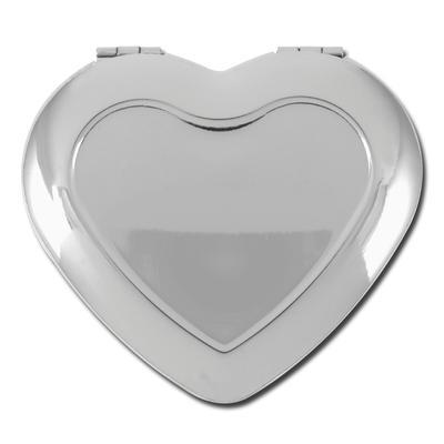 2 1/2" Silver Heart Compact Mirror with Bezel - Goody Beads