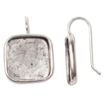 15mm Nunn Design Silver Plated Pewter Large Square Collage Earring - Goody Beads