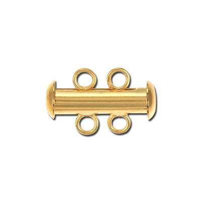 Gold 2 Strand Tube Clasp - Goody Beads